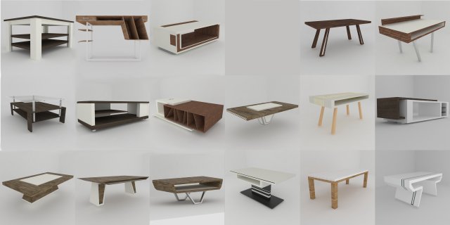 big collection of modern tables 3D मॉडल .c4d .max .obj .3ds .fbx .stl .blend 