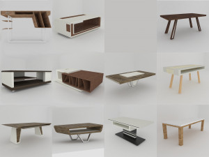 big collection of modern tables 3D मॉडल