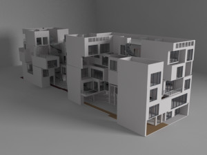futuristic apartment building 3D 모델
