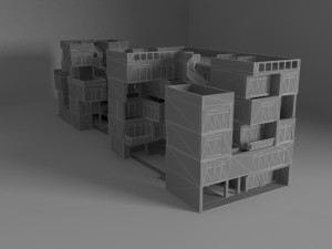 futuristic apartment building 3Dモデル