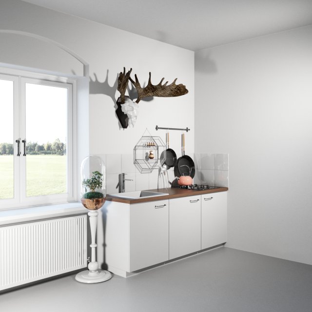 little kitchen corner 3D Модель .c4d .max .obj .3ds .fbx .stl .blend 