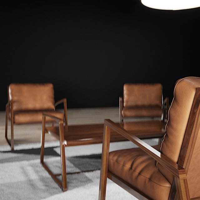 york lounge chair and reception desk scene 3D 모델 .c4d .max .obj .3ds .fbx .stl .blend 