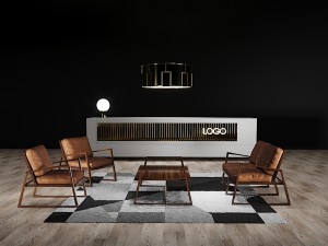 york lounge chair and reception desk scene 3D 모델
