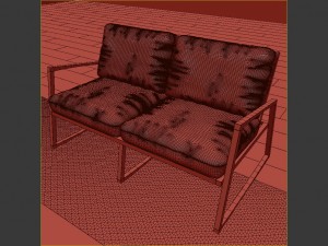 york lounge chair and reception desk scene 3D 모델
