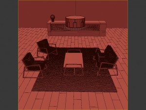 york lounge chair and reception desk scene 3D 모델