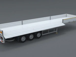 flatbed trailer 3D Model