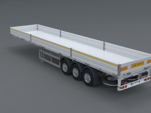 flatbed trailer Modelo 3D