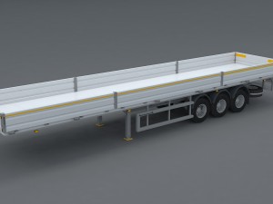 flatbed trailer Modelo 3D