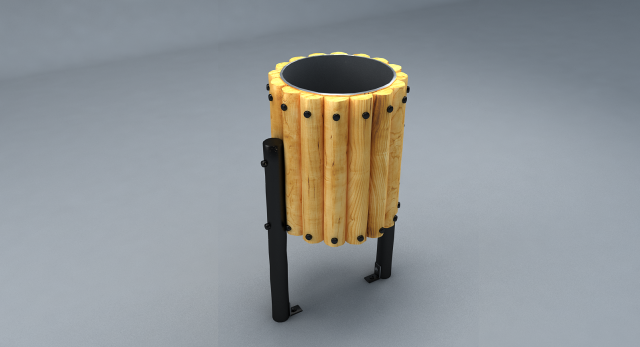 park trash can low-poly 3D Model .c4d .max .obj .3ds .fbx .stl .blend 