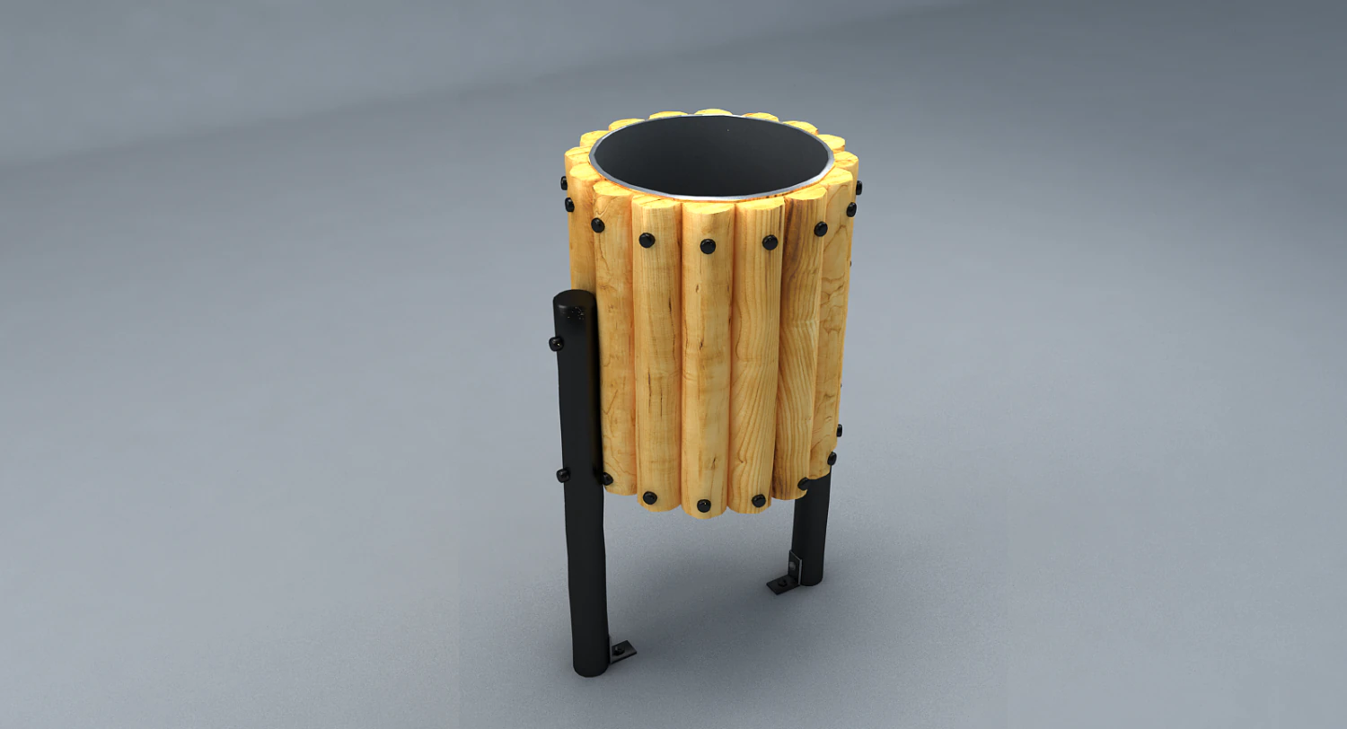 park trash can low-poly 3D Model .c4d .max .obj .3ds .fbx .stl .blend 