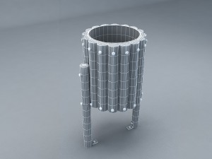 park trash can low-poly 3D Model