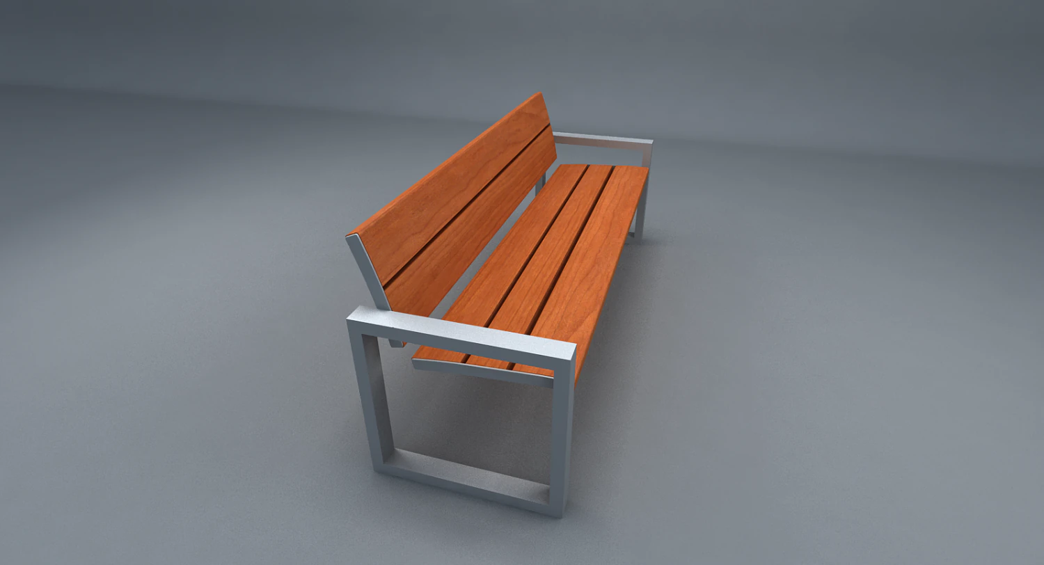 wooden garden bench 3D Model .c4d .max .obj .3ds .fbx .stl .blend 