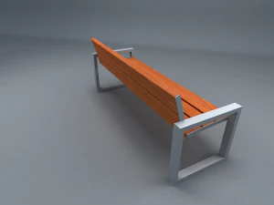 wooden garden bench 3D Model