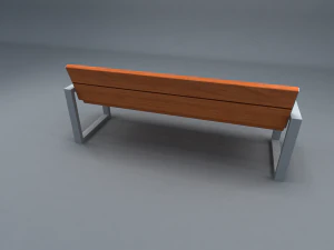 wooden garden bench 3D Model
