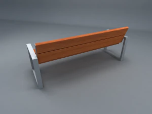 wooden garden bench 3D Model