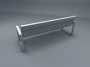 wooden garden bench 3D Model