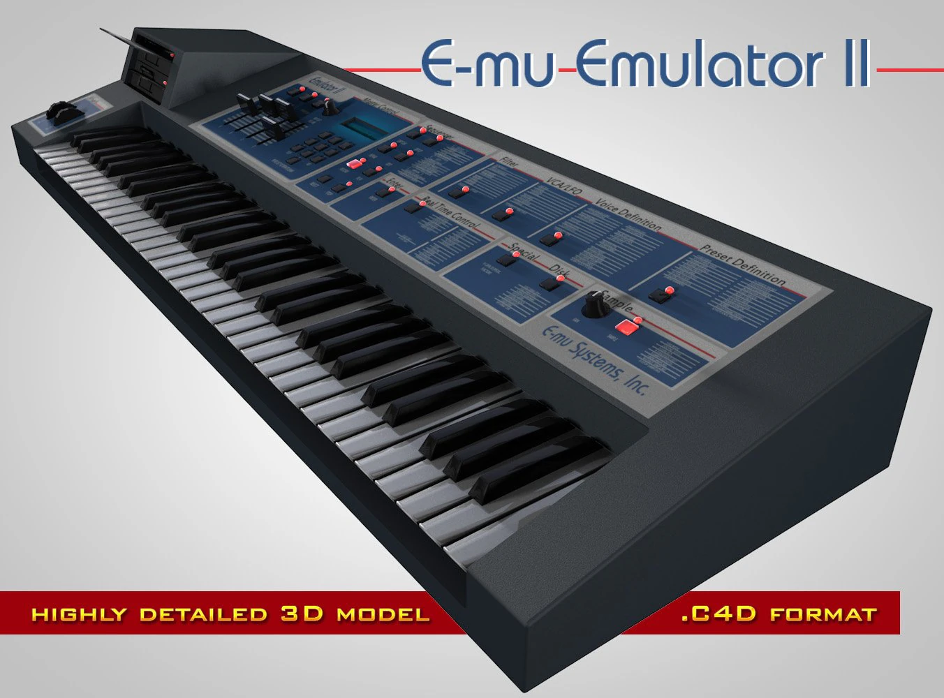 e-mu emulator ii 3D Model .c4d .max .obj .3ds .fbx .stl .blend 