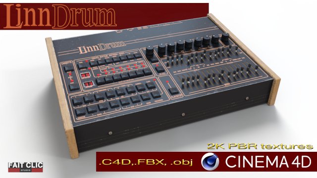 linndrum 3D 模型 .c4d .max .obj .3ds .fbx .stl .blend 