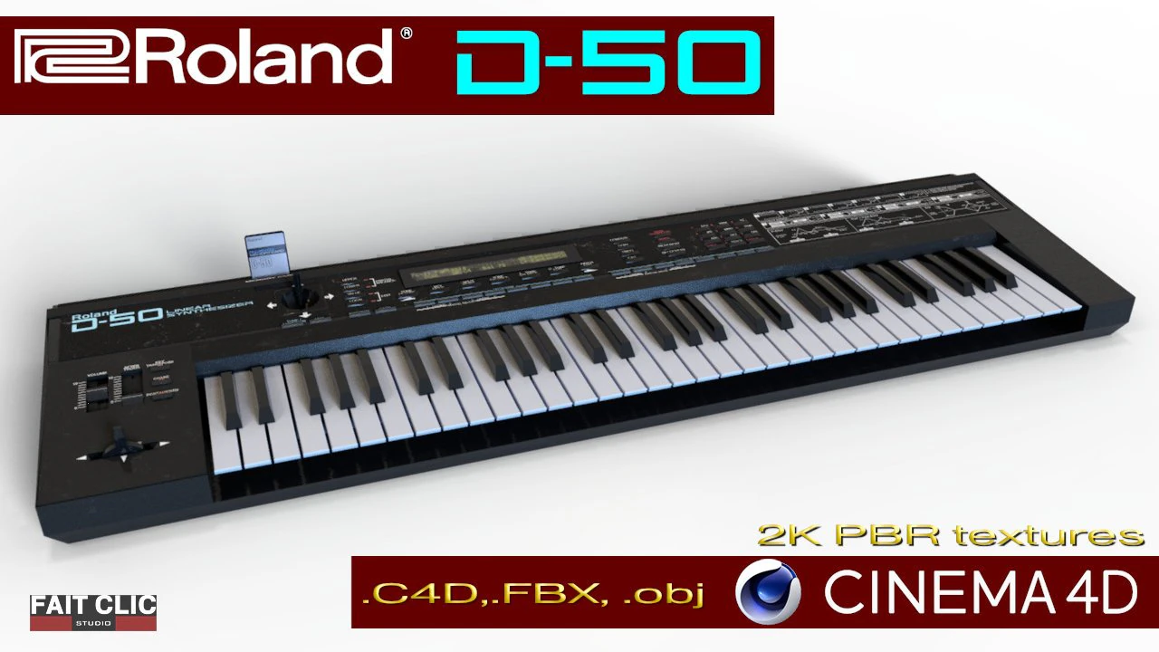 roland d-50 3D Model .c4d .max .obj .3ds .fbx .stl .blend 
