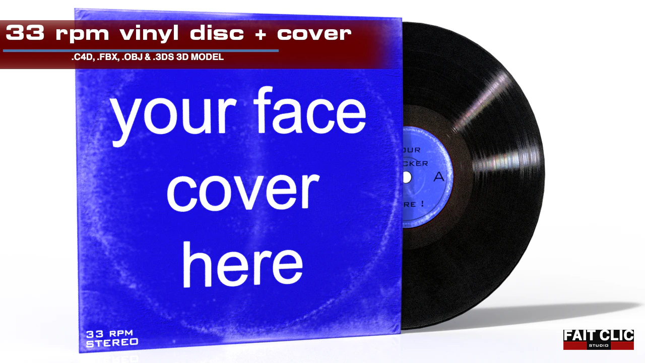 lp vinyl cover 3D Model .c4d .max .obj .3ds .fbx .stl .blend 