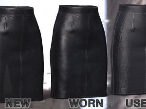 a line leather skirt 3D Model