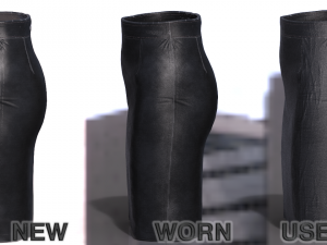a line leather skirt 3D Model