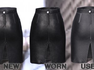 a line leather skirt 3D Model