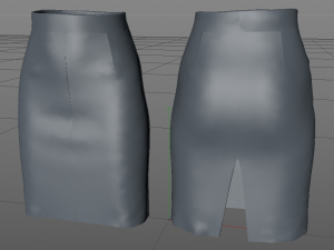 a line leather skirt 3D Model