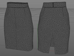 a line leather skirt 3D Model