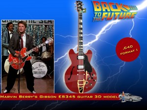 gibson es-345 guitar 3D 模型