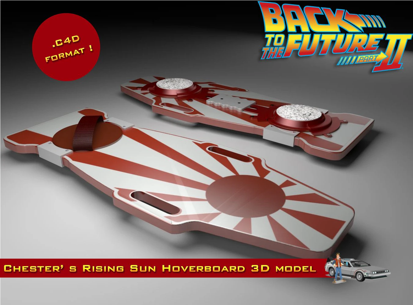 chester whitey noguras rising sun hoverboard 3D Model .c4d .max .obj .3ds .fbx .stl .blend 