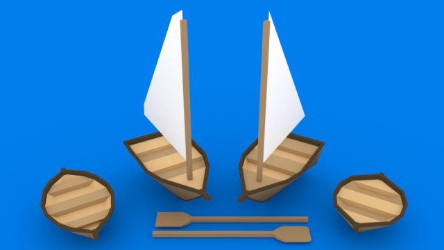 small boats kit Modèle 3D .c4d .max .obj .3ds .fbx .stl .blend 