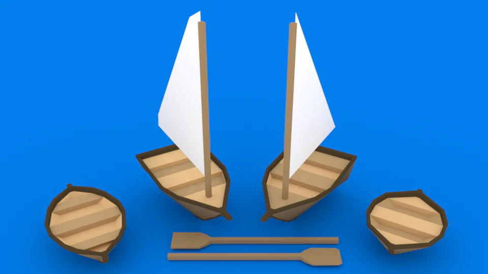 small boats kit 3D Model .c4d .max .obj .3ds .fbx .stl .blend 