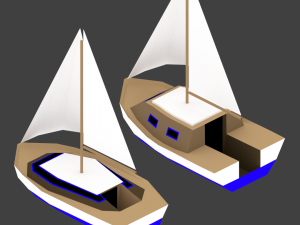 medium size sailing boats 3D 모델