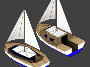 medium size sailing boats 3D 모델