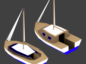 medium size sailing boats 3D 모델