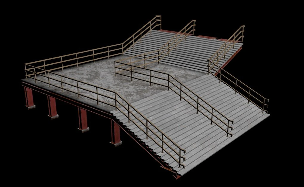 stairs street 3D Model .c4d .max .obj .3ds .fbx .stl .blend 