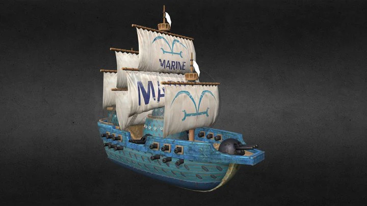 Buque Marine - One Piece 3D Model .c4d .max .obj .3ds .fbx .stl .blend 