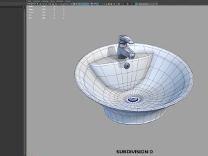standalone bathroom sink 3D Model