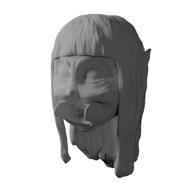 monster girl sculpt 3D Model .c4d .max .obj .3ds .fbx .stl .blend 