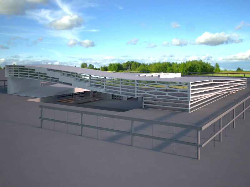 cultural center architectural project 3D Model .c4d .max .obj .3ds .fbx .stl .blend 