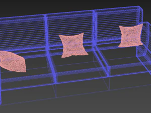 sofa kulit Model 3D