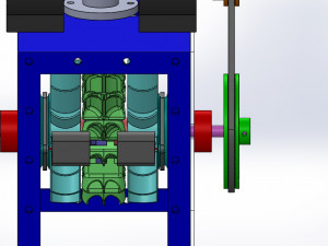multi runner pelton wheel turbine with 3d printable buckets 3 runners 3D Model
