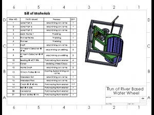 run of river turbine solidworks model with pdf drawings 3D Model
