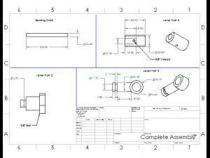 run of river turbine solidworks model with pdf drawings 3D Model