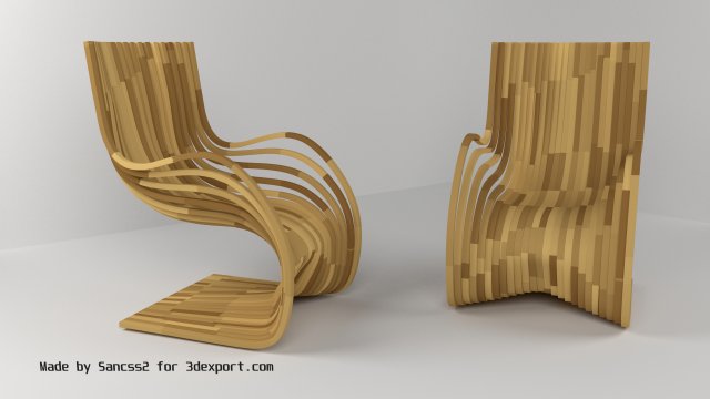 pipo chair 3D 模型 .c4d .max .obj .3ds .fbx .stl .blend 