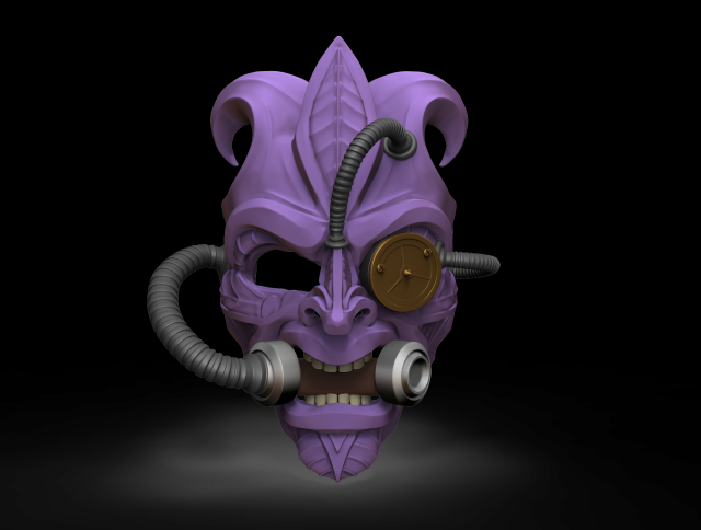 steampunk indian mask 3D 打印模型 .c4d .max .obj .3ds .fbx .stl .blend