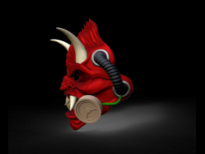 mask steampunk samurai devil Modello di stampa 3D
