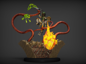 boba fett scaping from sarlacc pit of carcoon fanart 3D Print Model