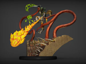 boba fett scaping from sarlacc pit of carcoon fanart 3D Print Model